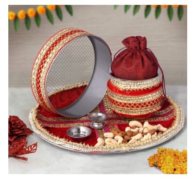 Karvachauth puja thali set with dryfruits