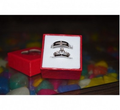 Dimond Silver Couple Ring