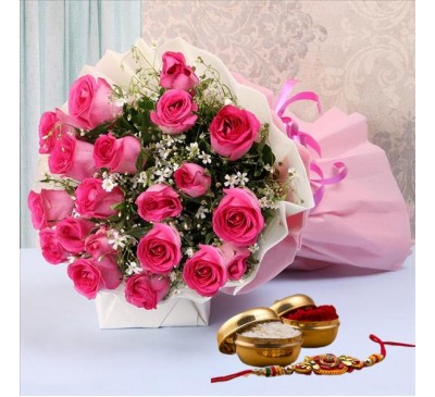 Rakhi with Pink Rose 