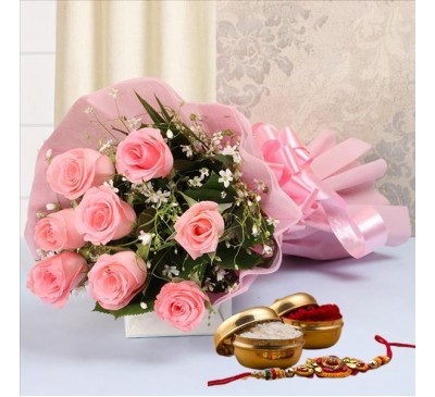 Pink Roses with Rakhi